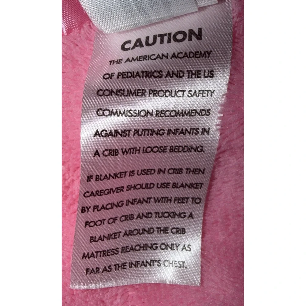 AD Sutton Son Pink Blue White Patchwork Elephant Baby Blanket Satin Minky Dot